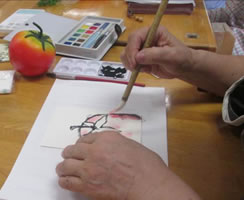 絵手紙体験講座-6