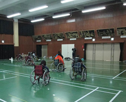 桂青少年会館車椅子ハンドボール-1